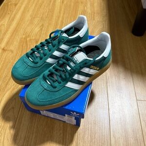 Adidas Green and White Sneakers